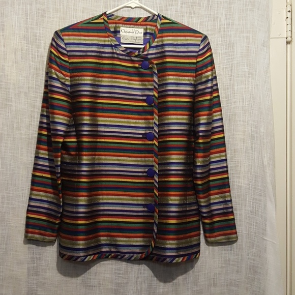 Vintage Christian Dior shantung silk jacket - Picture 1 of 6